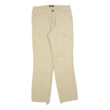 RESET Womens Cotton Blend Beige Regular Cargo Trousers W30 L30 Casual Zip