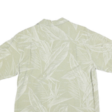 CARABIAN JOE Mens Cream White Leaf Print Shirt M Short Sleeve Casual Summer