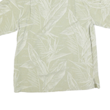 CARABIAN JOE Mens Cream White Leaf Print Shirt M Short Sleeve Casual Summer