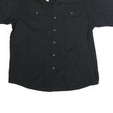 WRANGLER Mens Black Short Sleeve Cotton Shirt XL Casual Button Pocket