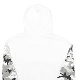 KARL KANI Womens White & Grey Camo Hoodie S Cropped Cotton Blend