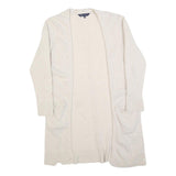 CREW CLOTHING Womens Cream Open Front Plain Crew Neck Wool Blend Jumper M