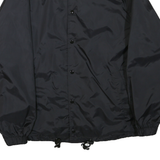 FRANKLIN Mens Black Coach Jacket S Polyester Plain Button Closure