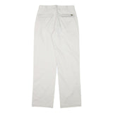 GSWD Mens Cotton Blend White Regular Straight Trousers W30 L32 Classic Zip
