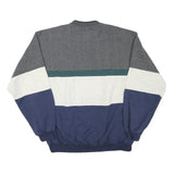 M.E SPORT Mens Grey Blue Crew Neck Sweatshirt Cotton Blend M Colour Block Casual