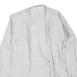 ZARA Womens White Shirt Long Sleeve Collared Plain M Cotton Blend Casual