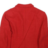 Womens Red Cotton Blend Button Jacket XS Woven Classic Tailored