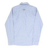 HILFIGER DENIM Mens Blue & White Striped Shirt S Casual Cotton Blend Long Sleeve