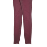 TOMMY HILFIGER Womens Cotton Blend Burgundy Slim Skinny Trousers W27 L34 Stylish