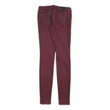 TOMMY HILFIGER Womens Cotton Blend Burgundy Slim Skinny Trousers W27 L34 Stylish