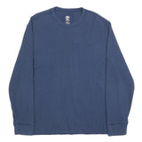 TIMBERLAND Mens Blue Plain Crew Neck Basic Knit XL Cotton Blend Jumper