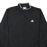 ADIDAS Mens Black Nylon Jacket L Plain Zip Track Sportswear