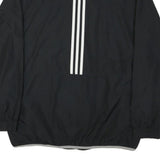 ADIDAS Mens Black Nylon Jacket L Plain Zip Track Sportswear
