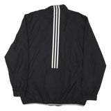 ADIDAS Mens Black Nylon Jacket L Plain Zip Track Sportswear