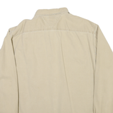 TOMMY HILFIGER Mens Beige Cotton Blend Shirt XL Button Pocket Casual Classic