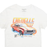 CHEMISTRY Mens White Chevrolet Chevelle 72 Graphic T-Shirt M Short Sleeve Crew