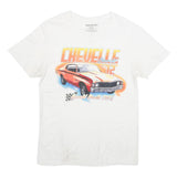 CHEMISTRY Mens White Chevrolet Chevelle 72 Graphic T-Shirt M Short Sleeve Crew
