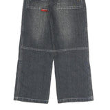COCKY Mens Regular Fit Black Denim Jeans W26 L24 Embroidered Patchwork Zip