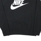 NIKE Mens Black Crew Neck S Sweatshirt Cotton Blend Logo Print