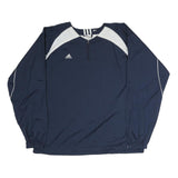 ADIDAS Mens Blue & White Zip Jacket XL Polyester Sports Windbreaker