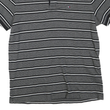 TOMMY HILFIGER Mens Black & Grey Striped Short Sleeve Polo Shirt M Classic