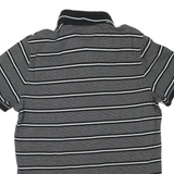 TOMMY HILFIGER Mens Black & Grey Striped Short Sleeve Polo Shirt M Classic