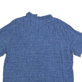 ISLAND SHORES Mens Blue & White Shirt 2XL Cotton Blend Casual Tropical Print