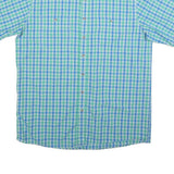 WRANGLER Mens Blue Green Check Shirt XL Button Short Sleeve Casual Cotton