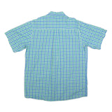 WRANGLER Mens Blue Green Check Shirt XL Button Short Sleeve Casual Cotton
