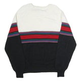 VAN COURT Womens White Black Red Striped Jumper Crew Neck Basic Knit XL Wool