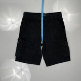 Southpole Cargo Shorts - 34W 10L Black Cotton