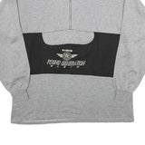 SKIPPER Mens Grey & Black Young Generation Half Zip Sweatshirt XL Cotton Blend
