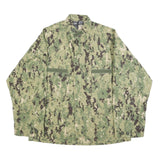 TROOPER Mens Green Camouflage Military Button Cotton Blend Jacket L
