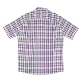 PENDLETON Mens Blue & Red Check Short Sleeve Shirt L Cotton Blend Button Down