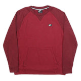NIKE Mens Red & Burgundy Crew Neck M Cotton Blend Sweatshirt Casual Pullover