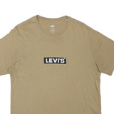 LEVI'S Mens Beige Logo Graphic T-Shirt M Short Sleeve Crew Neck Cotton Blend