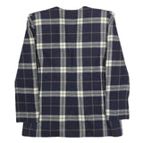 LE SUIT Womens Navy & Cream Check Button Jacket UK 12 Wool Blend Classic