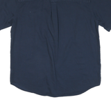CHAPS Mens Navy Blue Cotton Blend Shirt L Button-Down Collar Short Sleeve Casual