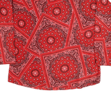 PFI Womens Red Patterned Jumper Crew Neck Polyester Blend L Soft Warm Casual