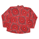 PFI Womens Red Patterned Jumper Crew Neck Polyester Blend L Soft Warm Casual