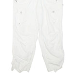 LAUREN RALPH LAUREN Womens White Cotton Blend Regular Tapered Trousers W30 L26