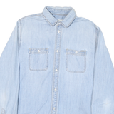 PEPE JEANS Mens Light Blue Shirt L Cotton Blend Classic Denim Style Casual