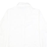 ZARA Mens White Plain Shirt M Cotton Blend Classic Button Collar Long Sleeve