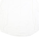 ZARA Mens White Plain Shirt M Cotton Blend Classic Button Collar Long Sleeve