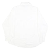 ZARA Mens White Plain Shirt M Cotton Blend Classic Button Collar Long Sleeve