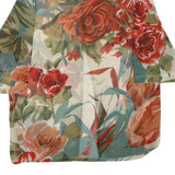 FRANCO BEETLE Womens Floral Print Short Sleeve Collar Top S Summer Casual