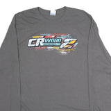 PORT AND COMPANY Mens Grey CR Wood Motorsports Long Sleeve Crew Neck XL Racing