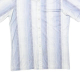 PIERRE GERARD Mens Blue & White Short Sleeve Shirt M Lightweight Summer Style