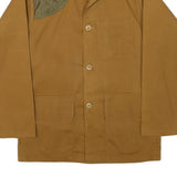 SOFTBAK Mens Brown Cotton Blend Workwear Button Jacket M Casual Utility Durable