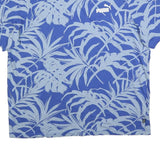 PUMA Mens Blue Leaf Print T-Shirt 2XL Short Sleeve Crew Neck Casual Wear
